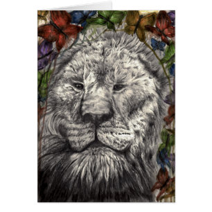 Wind Beneath My Wings Lion Butterfly Animal Card