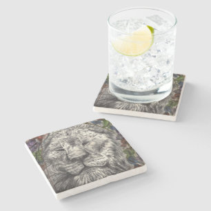 Wind Beneath My Wings Lion Orig Art Stone Coaster