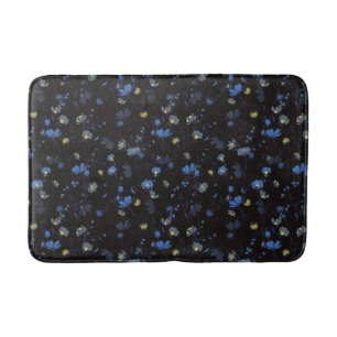 Wind Blown Floral Pattern Bath Mat