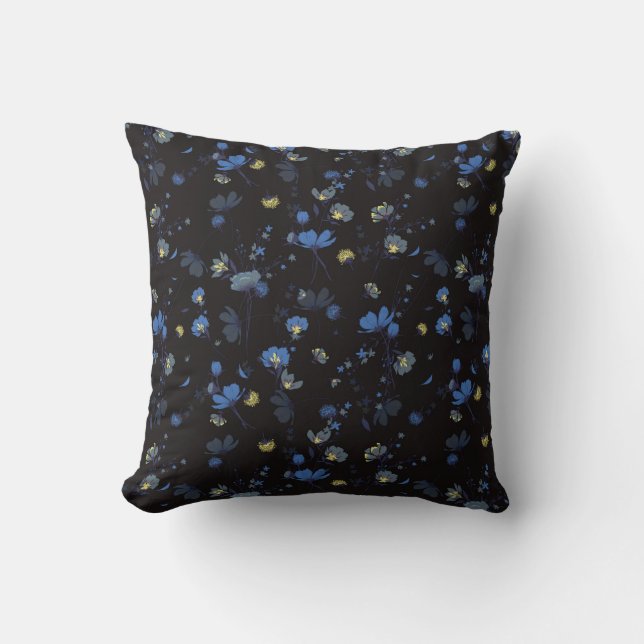 Wind Blown Floral Pattern Cushion (Front)