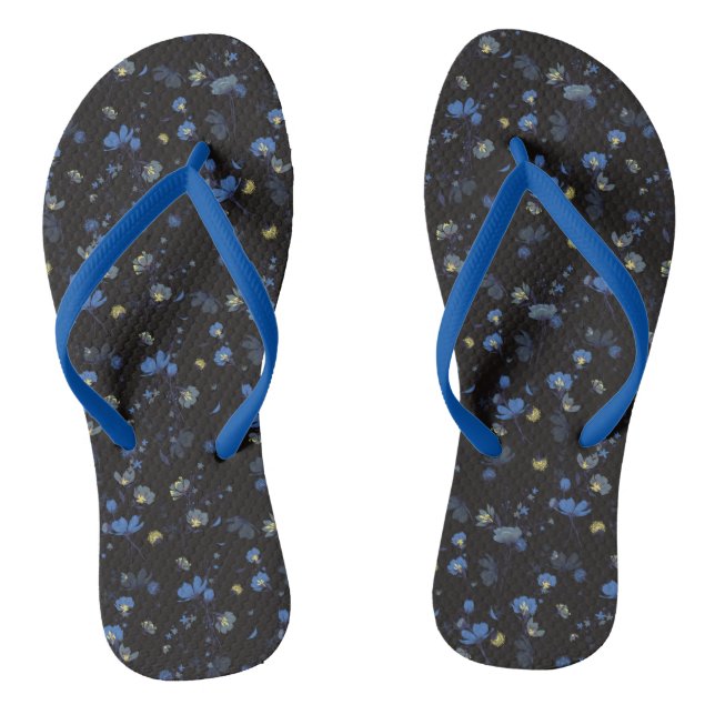 Wind Blown Floral Pattern Jandals (Footbed)