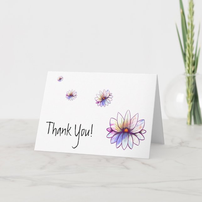 Wind Blown Splatter Lotus thank you card (Front)
