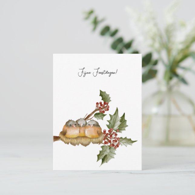 Wind card (10.8cm x 14.2cm) - Happy holidays (Standing Front)