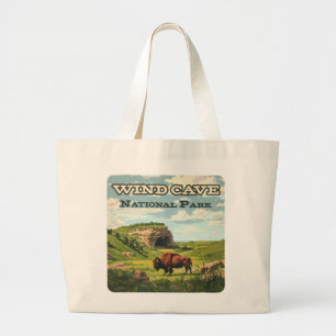 Wind Cave National Park Bison South Dakota Large Tote Bag
