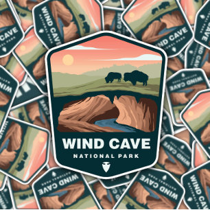 Wind Cave National Park   Die-Cut Sticker