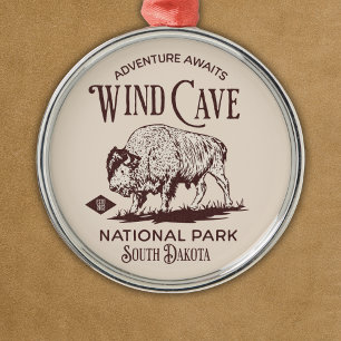 Wind Cave National Park - Hiking Lovers Gift Metal Tree Decoration