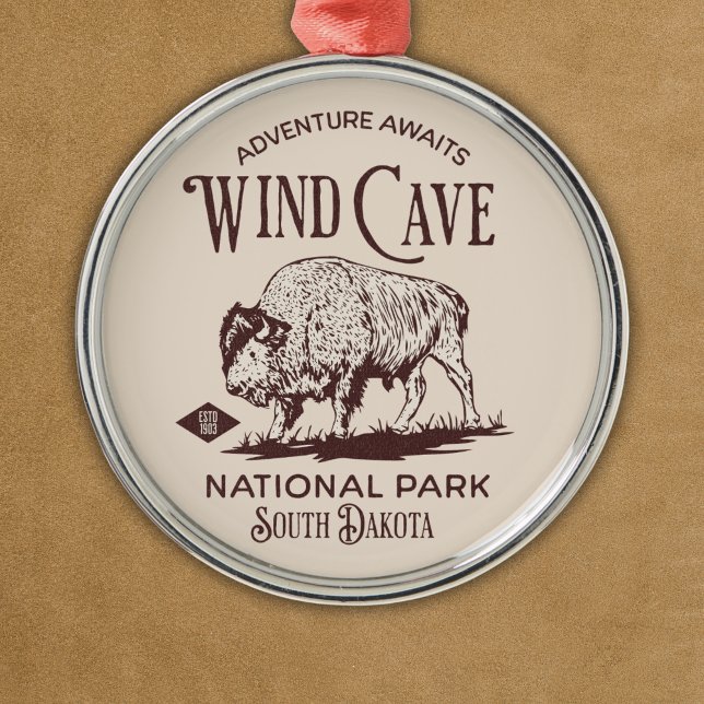 Wind Cave National Park - Hiking Lovers Gift Metal Tree Decoration (Creator Uploaded)