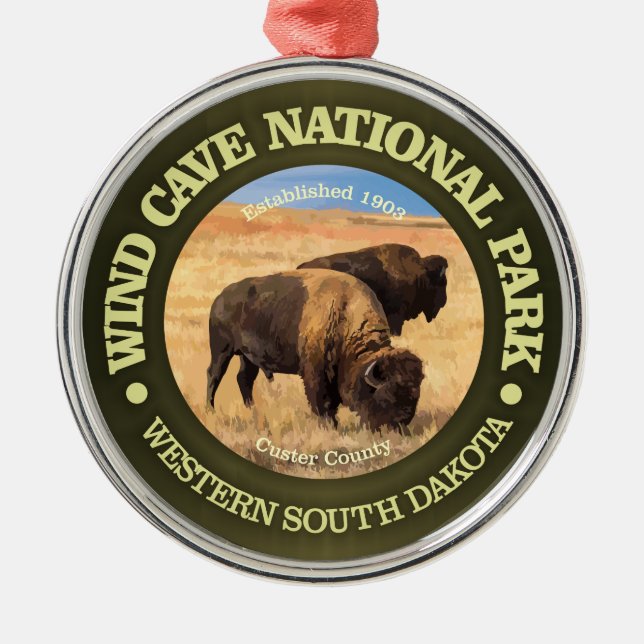 Wind Cave National Park Metal Tree Decoration (Front)