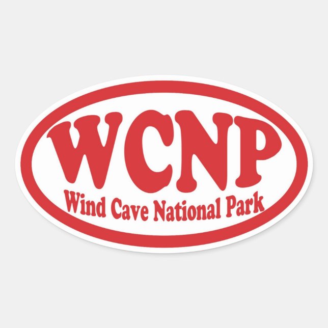 Wind Cave National Park red oval sticker (Front)