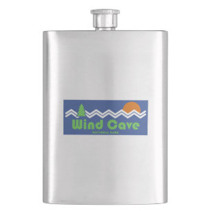 Wind Cave National Park Retro Hip Flask