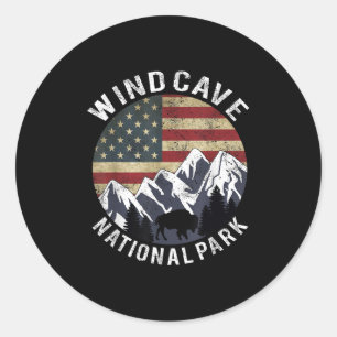 Wind Cave National Park Shirt Camping South Dakota Classic Round Sticker