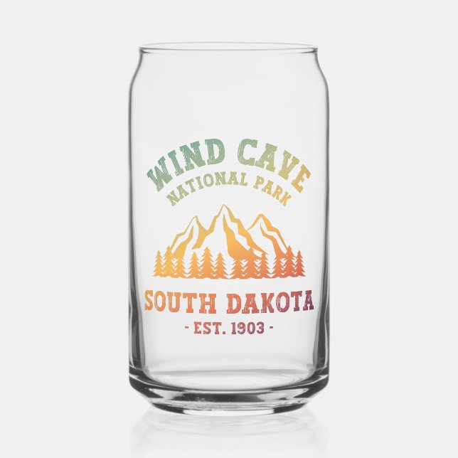 Wind Cave National Park South Dakota Can Glass (Front)