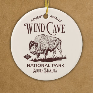Wind Cave National Park South Dakota Ceramic Tree Decoration