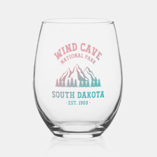 Wind Cave National Park South Dakota Stemless Wine Glass