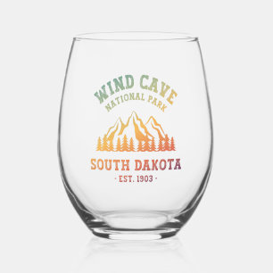 Wind Cave National Park South Dakota Stemless Wine Glass
