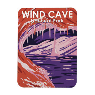 Wind Cave National Park South Dakota Vintage Magnet
