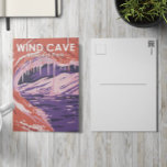 Wind Cave National Park South Dakota Vintage Postcard<br><div class="desc">Wind Cave vector artwork design. The cave is recognised as the densest cave system in the world.</div>