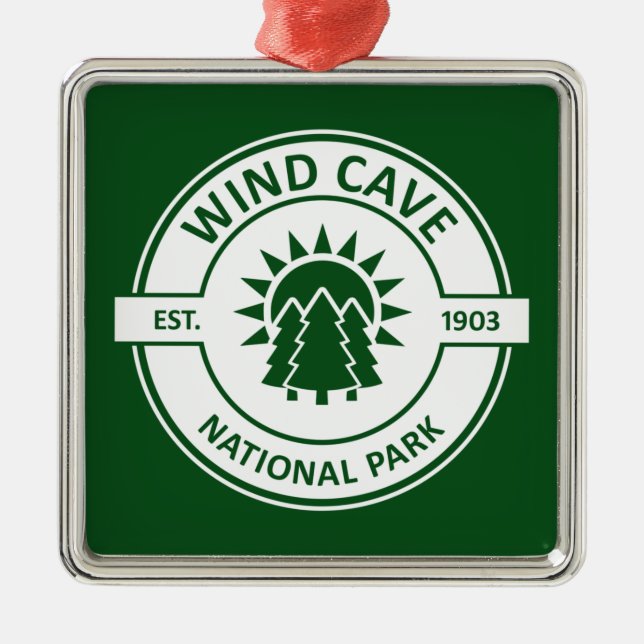 Wind Cave National Park Sun Trees Metal Tree Decoration (Front)