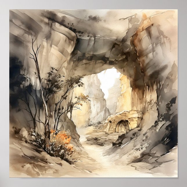 Wind Cave National Park Watercolor Art Print  (Front)