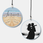 Wind Chime<br><div class="desc">Dusty Blue Beach Wedding 2 Hearts in the Sand  Wedding Newlywed,  wedding,  anniversary gift</div>