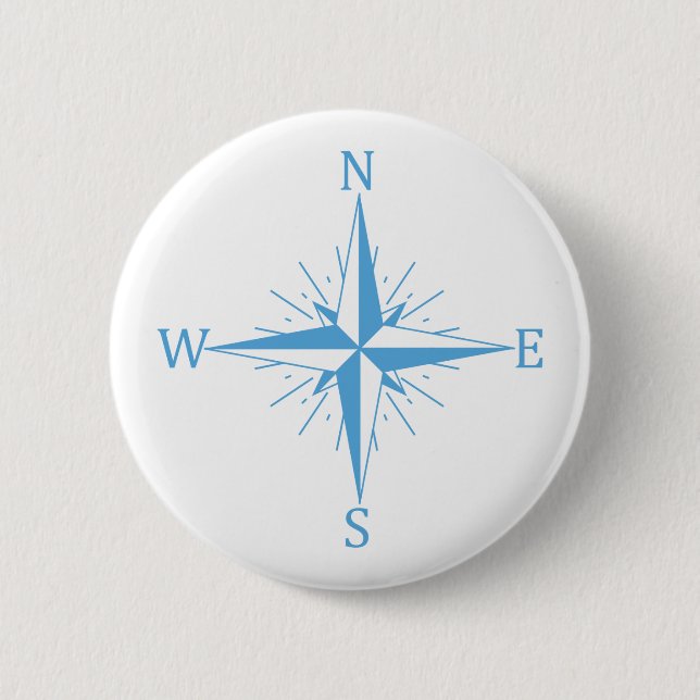 Wind compass 6 cm round badge (Front)
