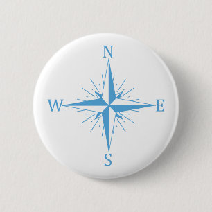 Wind compass 6 cm round badge