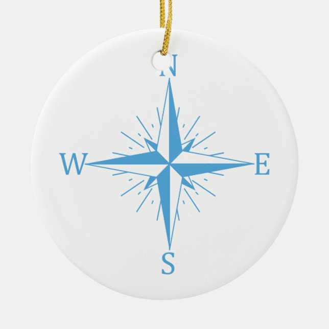 Wind compass ceramic tree decoration (Front)