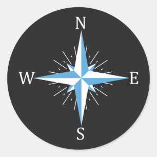 Wind compass classic round sticker