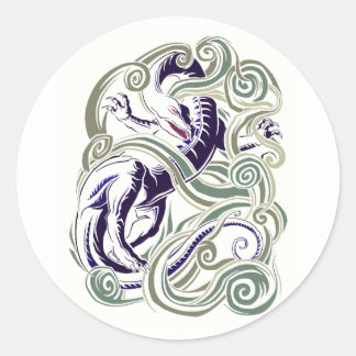 Wind dragon classic round sticker