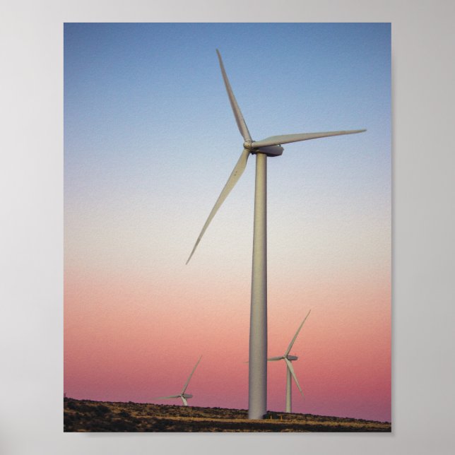 Wind Farm Wind Energy at Dusk Poster (Front)