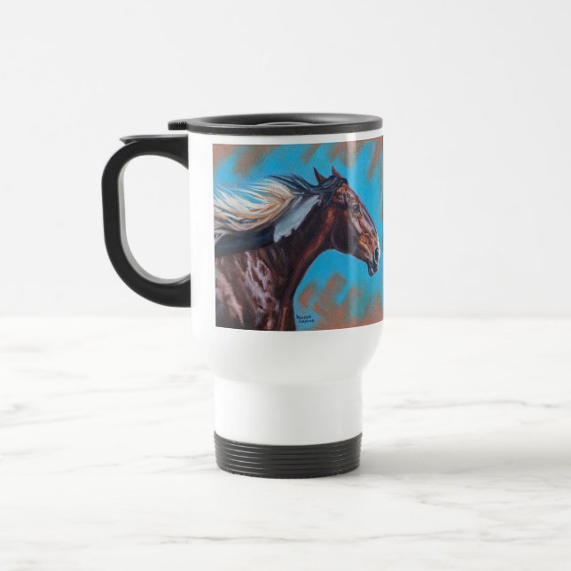 Wind Horses Steel Travel Mug (Left)