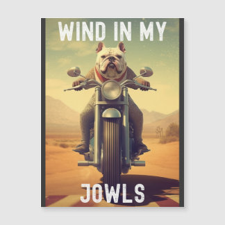 Wind in My Jowls : A Bulldog Riding a Motorcycle 