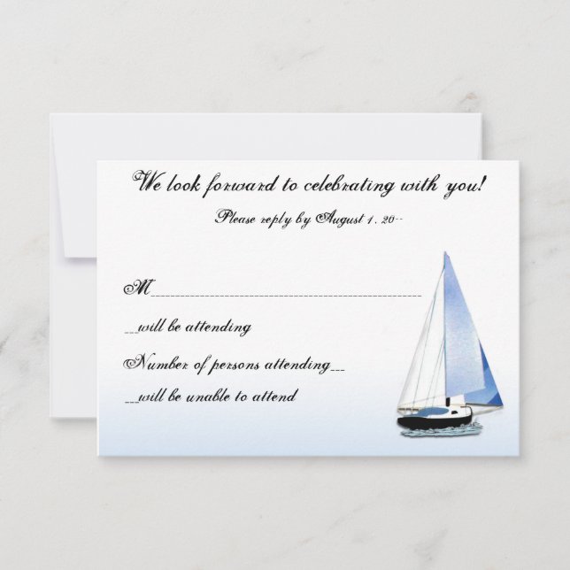 WIND IN MY SAIL Sailboat Sailing RSVP Reply Notes (Front)