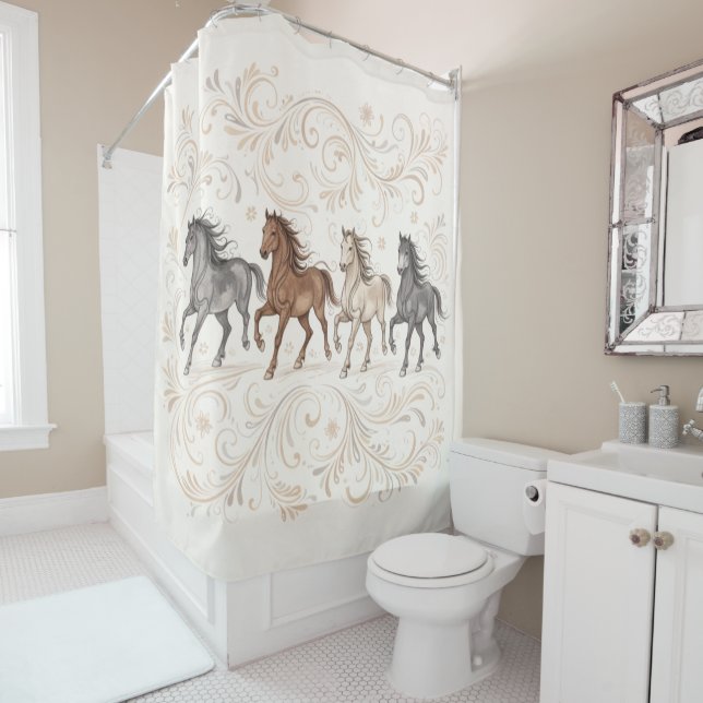 Wind & Mane Shower Curtain (In Situ)
