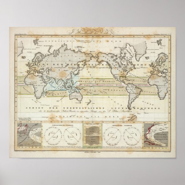 Wind Map of Earth Poster (Front)