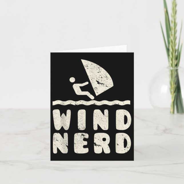 Wind Nerd Funny Windsurfer Windsurfing Beach Hobby Card (Front)