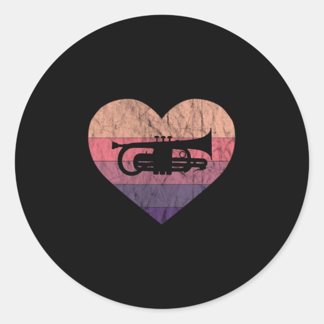Wind Player Loves Cornet And Flugelhorn Classic Round Sticker (Front)