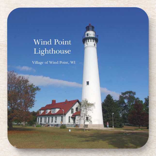 Wind Point Lighthouse 6 plastic coasters (Front)