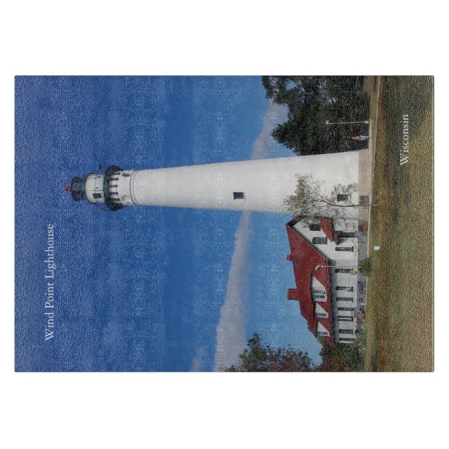 Wind Point Lighthouse cutting board (Front)