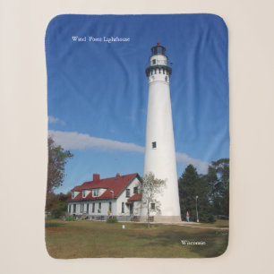 Wind Point Lighthouse sherpa blanket