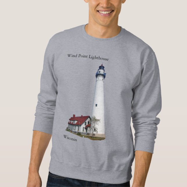 Wind Point Lighthouse shirt black lettering (Front)