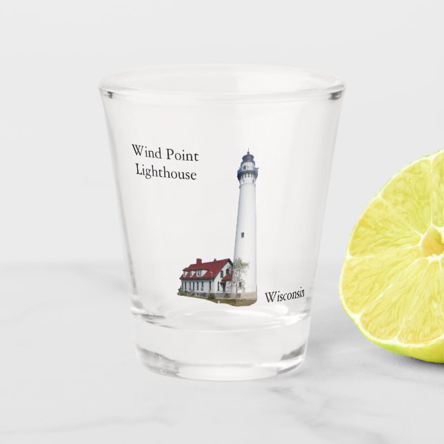 Wind Point Lighthouse shot glass (Front)