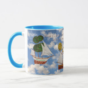 Wind Power airships with John Masefield quote Mug