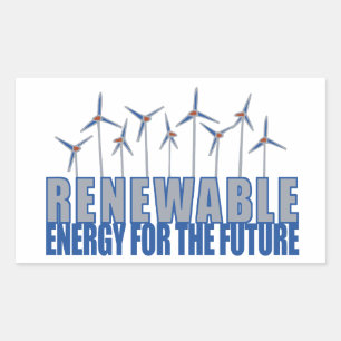 Wind Power Turbines Rectangular Sticker