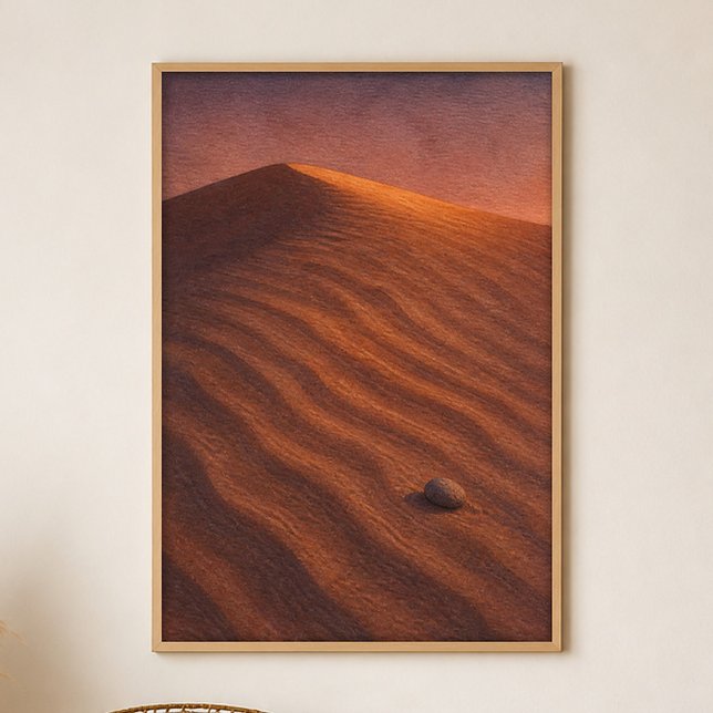 Wind Ripples at Dusk Gouache Boho Art Poster (Shown framed for scale. Poster ships unframed; frames are an optional add-on.)