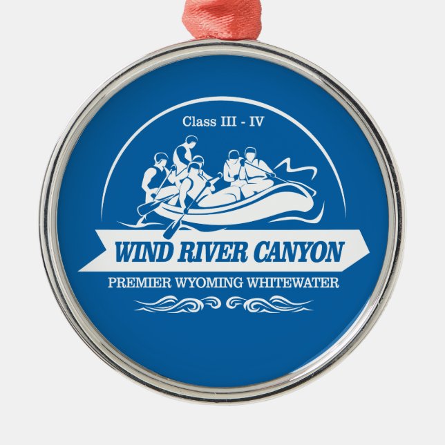 Wind River Canyon (rafting 2) Metal Tree Decoration (Front)