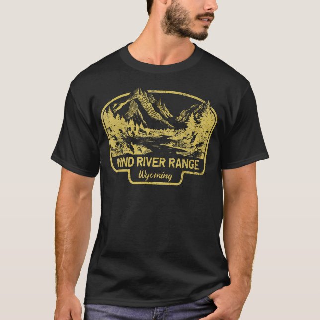 Wind River Range Mountains Wyoming Hiking T-Shirt (Front)
