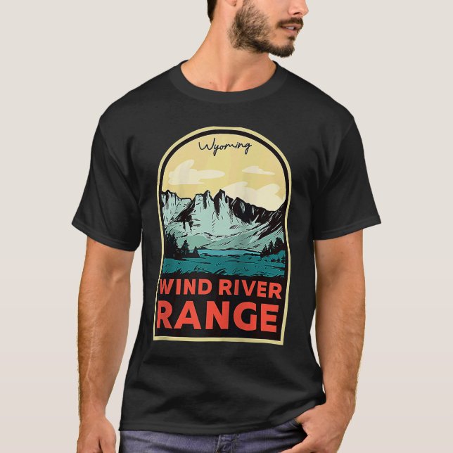 Wind River Range Mountains Wyoming Raglan Baseball T-Shirt (Front)