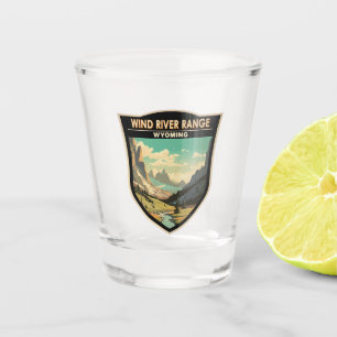Wind River Range Wyoming Travel Art Vintage Shot Glass