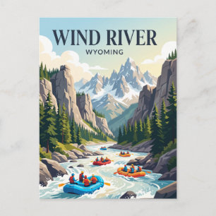 Wind River Wyoming, USA, white water rafting Postcard